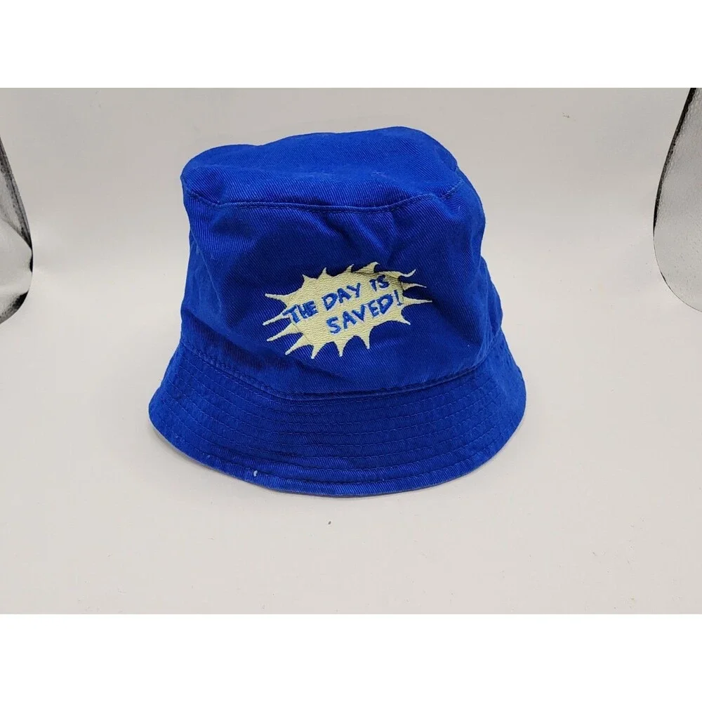 Vintage Powerpuff Girls Bucket Hat Cartoon Network Embroidered Blue Y2K 2000